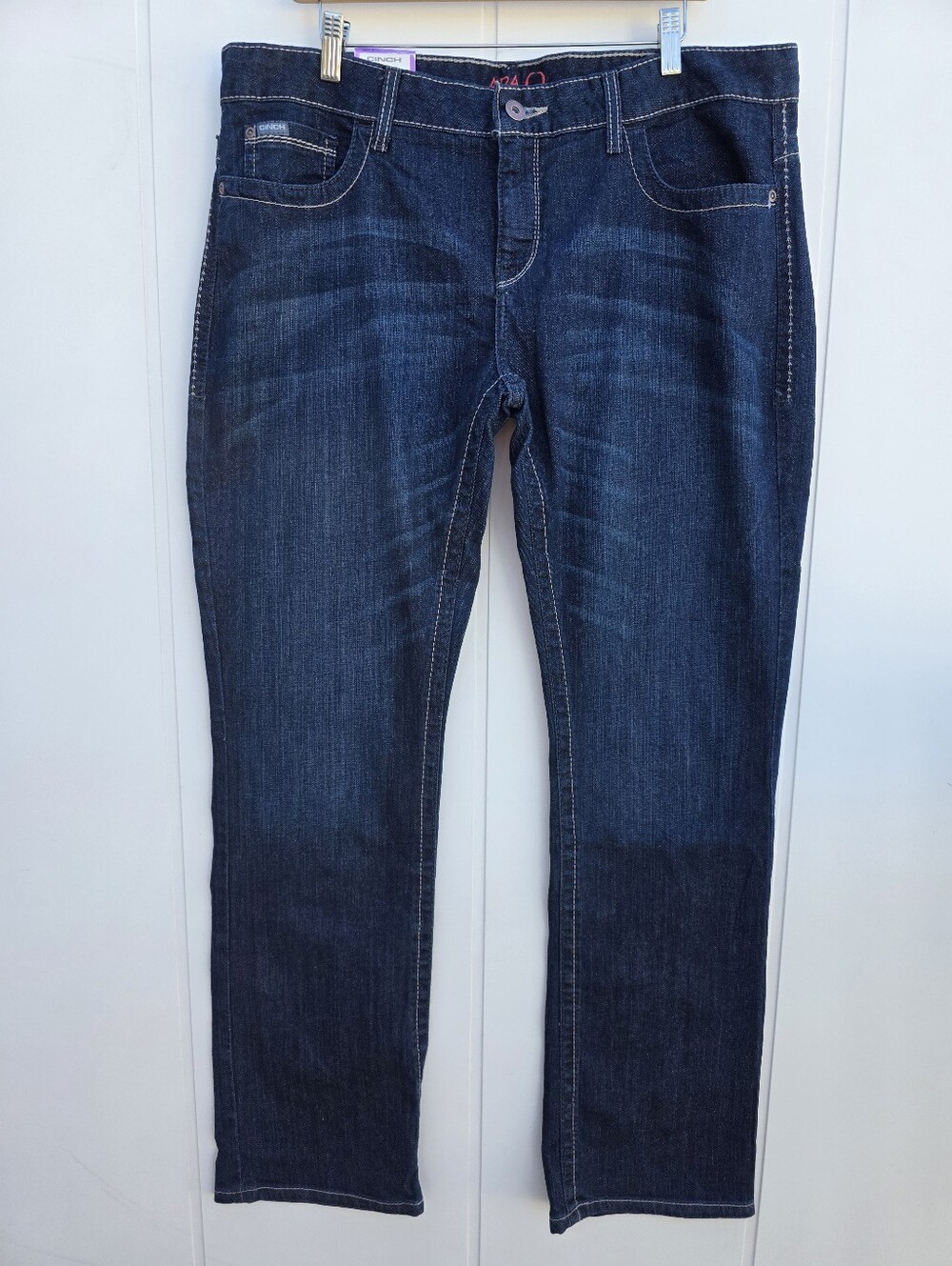 Cinch Ada Mid Rise Relaxed Fit Boot Cut Dark Wash Denim Jeans 33/15L NWT